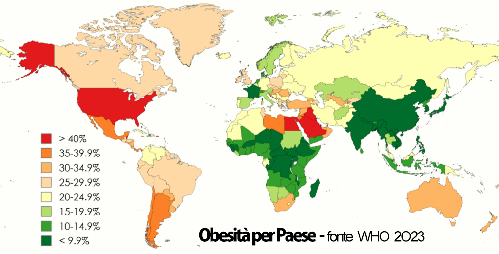 Obesità per Paese